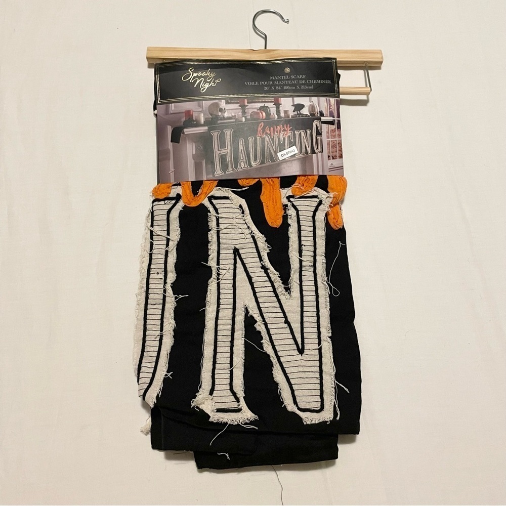 Spooky Night Happy Haunting Mantel Scarf Halloween